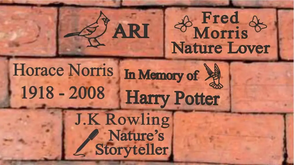 Etched donor bricks for Tucson Botanical Gardens