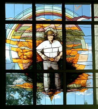 Stained Glass window celebrating Tucson Benefactor Bill Clements
