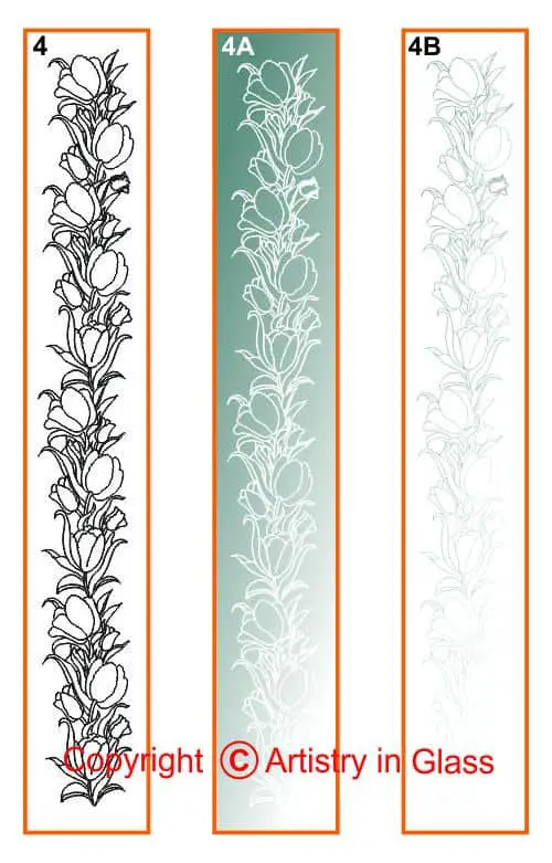 Etched floral sidelite design