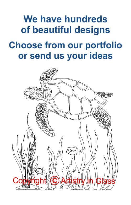 drawing of turtle for etching