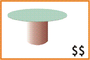 Polished circular tabletop