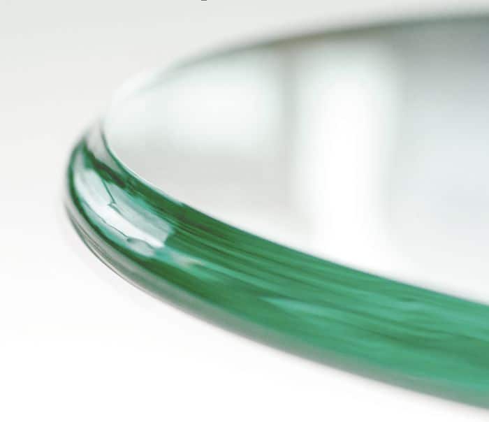Polished Ogee edge on 1/2" thick glass circle