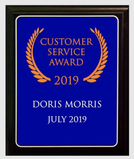 Customer-service award plaque