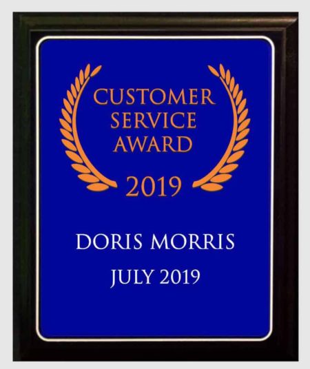Customer-service award plaque