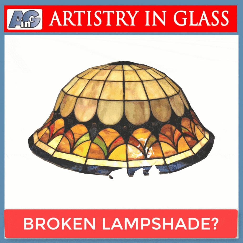 ANIMATION SHOWING REPAIR OF TIFFANY-STYLE LAMPSHADE