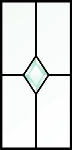 Leaded glass with beveled diamond