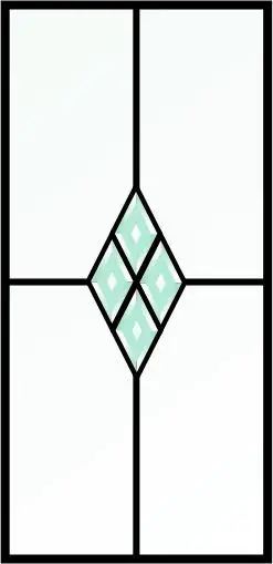 Leaded glass with beveled cluster