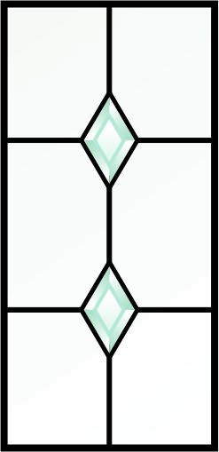 Leaded glass with 2 beveled diamonds