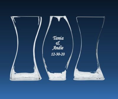 Etched vases for the sand ceremony