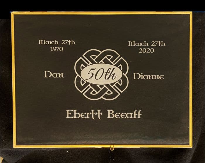 Glass Box etched for 50th anniversary gift