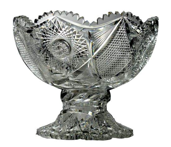 American Cut Crystal Punch Bowl