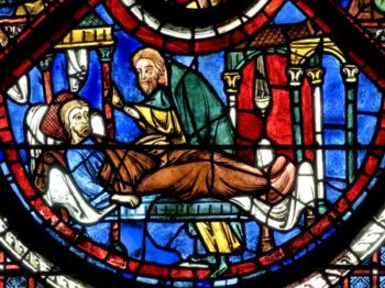 Detail of 13th Century Stained Glass in Chartres