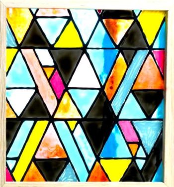 Painted faux stained glass