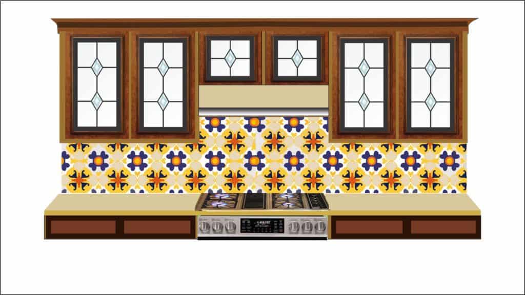 Terracotta tile backsplash