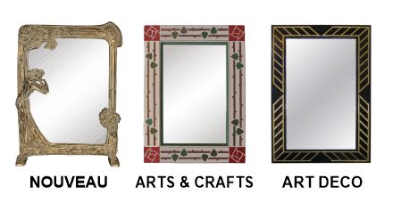 NOUVEAU, Arts & Crafts & Art Deco Mirror frames