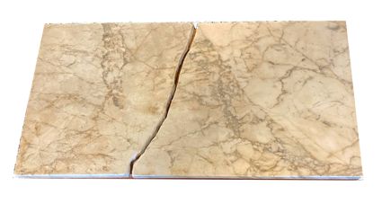 Cracked marble slab