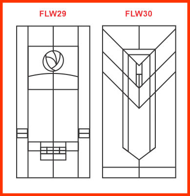 Cabinet doors in the charles rennie mackintosh and Frank Lloyd Wright-styles