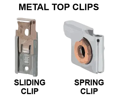 Adjustable metal mirror clips