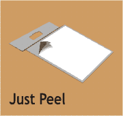 Peel to reveal adhesive