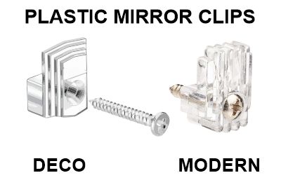 Plastic mirror clips