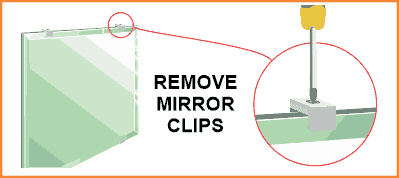 Remove any mirror clips