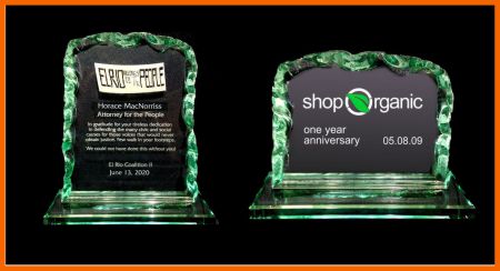 Recycled green glass awards