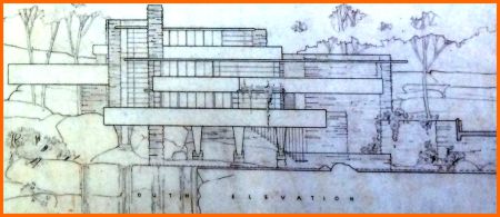 South elevation of Fallingwater by Frank Lloyd Wright