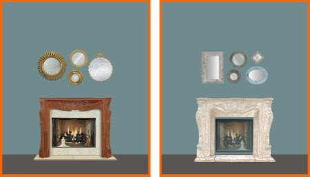 Gallery wall of mirrors
