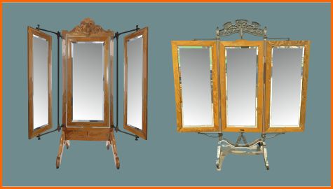 Haberdashers tri-fold mirrors