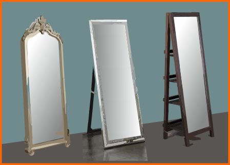 Leaning or easel mirrors