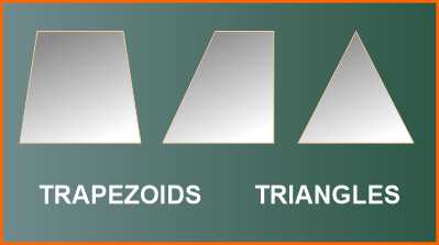 Triangular and trapezoidal mirrors