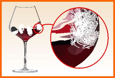 Unsightly fingerprints on wine glass