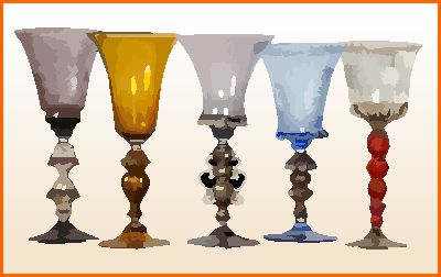 Antique Venetian goblets