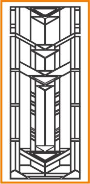 Etched glass design based on Frank Lloyd Wright