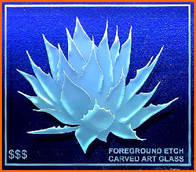 Deeply carved art glass