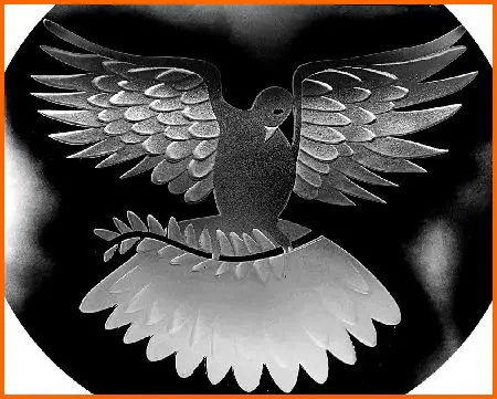 Sandblasted (carved) dove