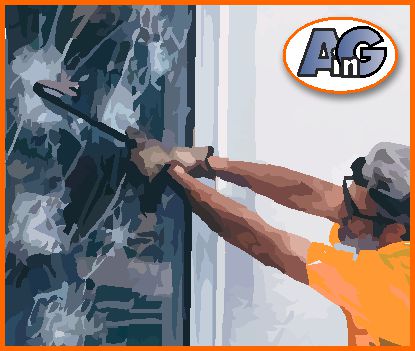 Breaking glass with a crowbar
