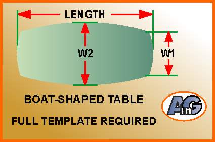 Boat-shaped table needs a full template