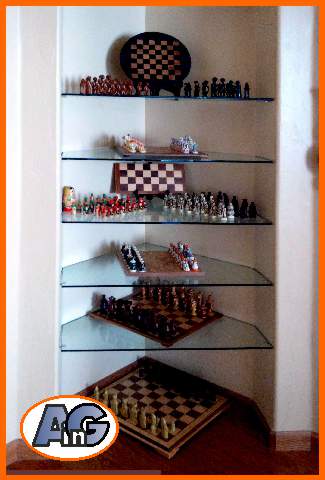 Alcove corner shelves