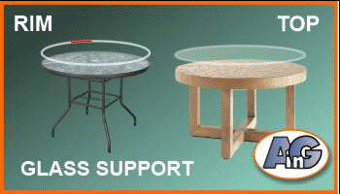 Support for glass tabletops