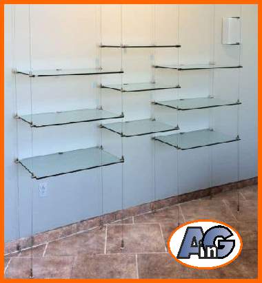 Floor to ceiling space shelves