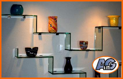 Step shelves by Artistry in Glass