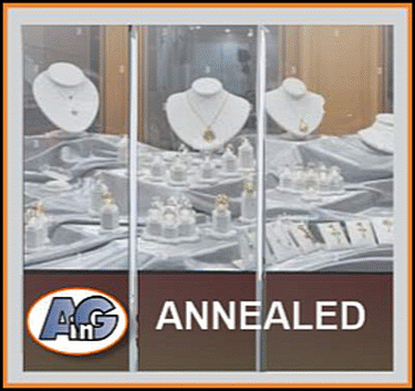 Annealed glass breaks into shards