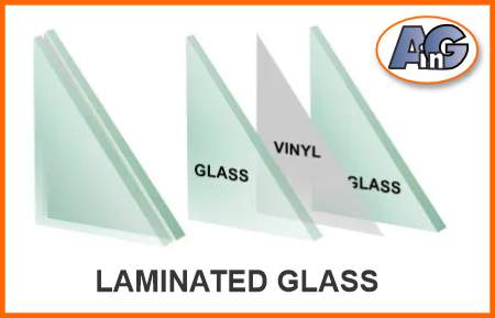 laminated glass has a vinyl interlayer