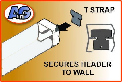 T-strap secures header to wall