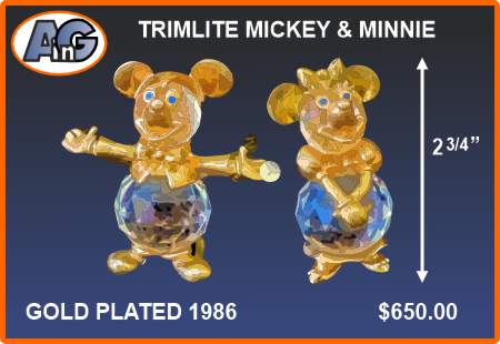 Swarovski gold-plated Mickey & Minnie