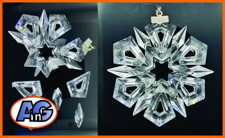 Swarovski 1999 ornament - before & after