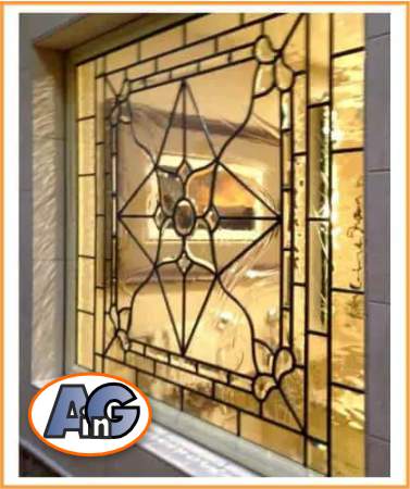 Beveled leaded glass panel