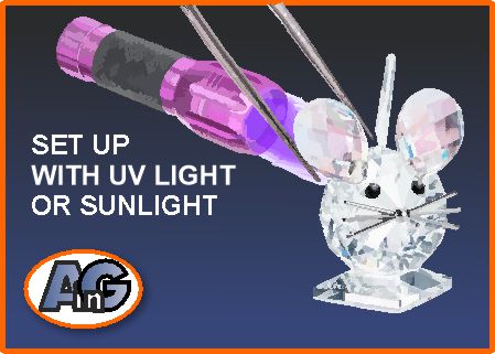 Setup the adhesive with a UV light