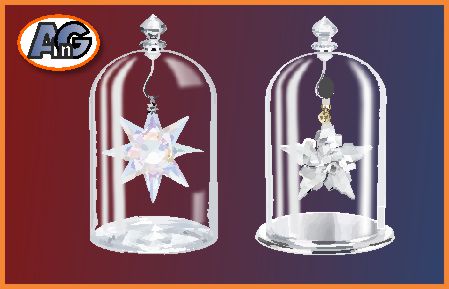 Bell jars for displaying Swarovski annual figurines